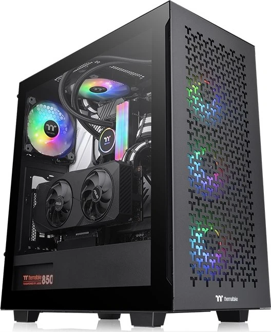 Thermaltake V350 TG ARGB Air, schwarz, Glasfenster