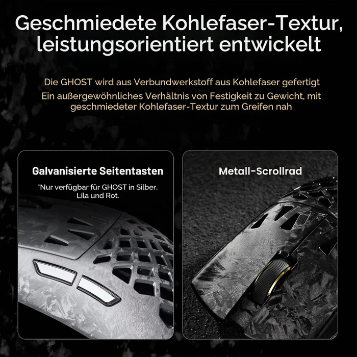ATK Blazing Sky Ghost Ultimate 8K Hollow Carbon Fiber Wireless, schwarz, USB/Bluetooth