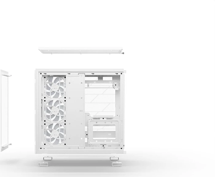 be quiet! Light Base 600 LX White, weiß, Glasfenster