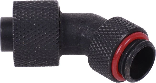 Aquatuning HF Schraubanschluss 45° G1/4" AG auf 13/10 drehbar, schwarz