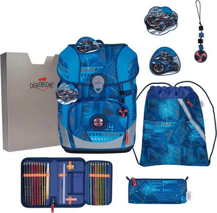 DerDieDas ErgoFlex Tiny Turbo Speed Schultaschen-Set, 5-tlg.