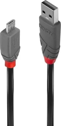 Lindy 0.2m USB 2.0 Typ A an Micro-B Kabel Anthra Line