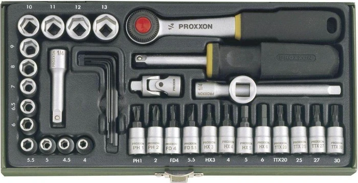 Proxxon Steckschlüsselsatz inkl. Werkzeugbox, 36-tlg.