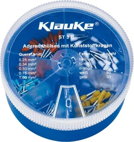 Klauke ST 3 B Streudose mit isol. Aderendhülsen 0,25-1 mm², DIN 46228 Teil 4, Farbcode 1