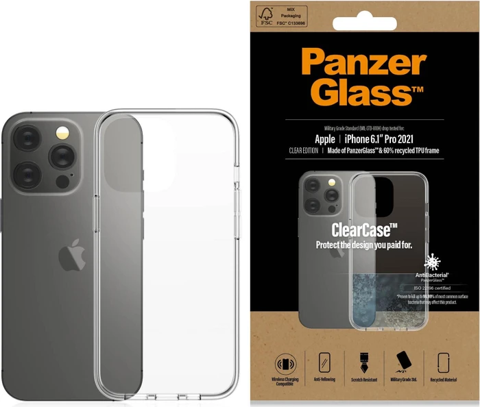 PanzerGlass Clear Case AntiBacterial für Apple iPhone 13 Pro transparent