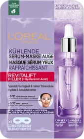 L'Oréal Revitalift Filler Hyaluronsäure Kühlende Serum-Tuchmaske Auge, 1 Stück