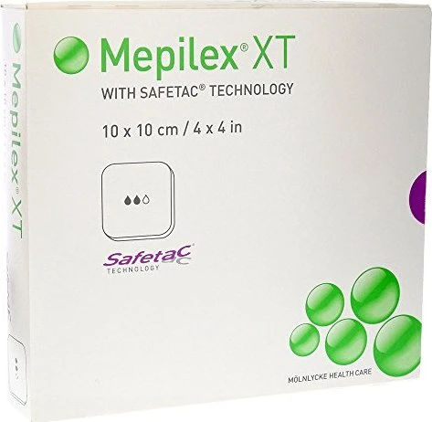 Mölnlycke Mepilex XT Schaumverband, 10 x 10cm, 5 Stück