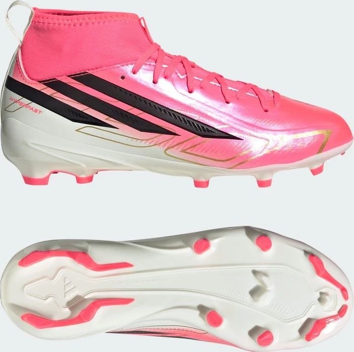 adidas F50 Hyperfast League Mid FG solar turbo/core black/gold metallic (Junior)