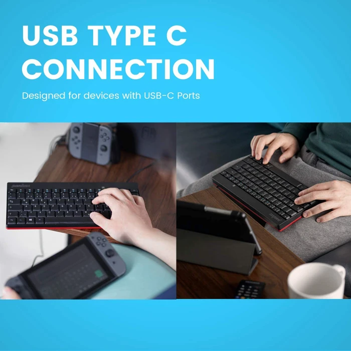 Perixx Periboard-422 Mini-C Keyboard, schwarz, USB, US