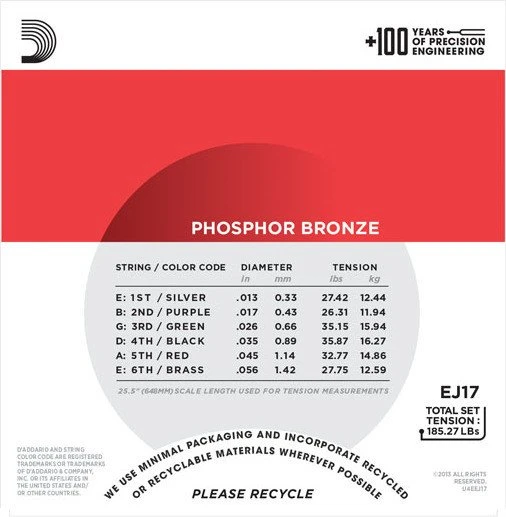 D'Addario Phosphor Bronze Medium 3-Pack