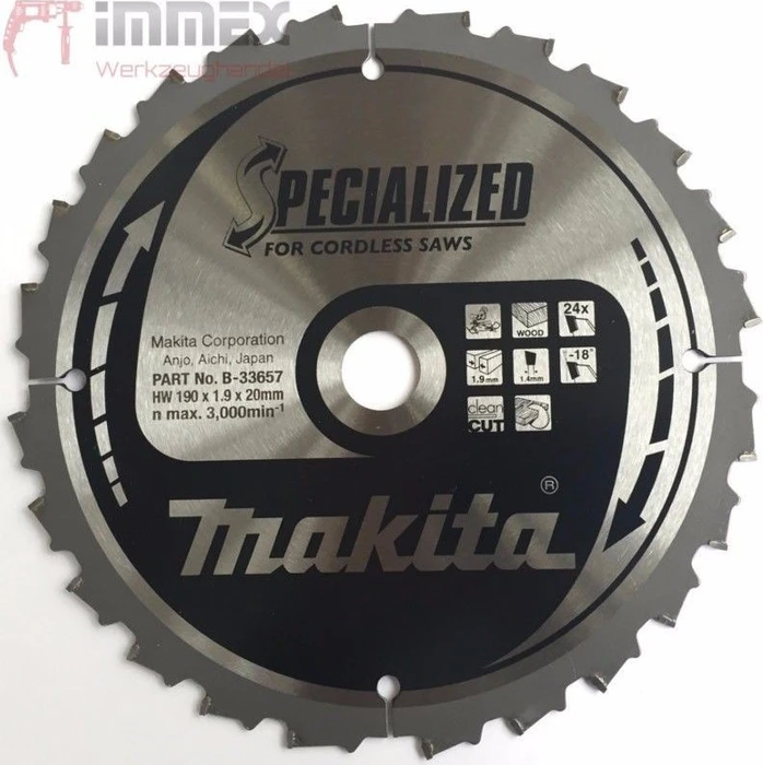 Makita Specialized Kreissägeblatt 24Z, 190x1.9x20mm, 1 Stück