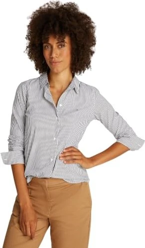 Tommy Hilfiger Relaxed Fit Popeline Hemd langarm classic ithaka/dark blue (Damen)
