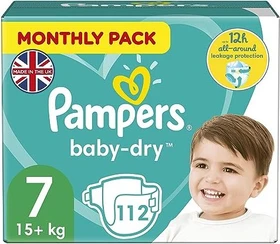 Pampers Baby-Dry Gr.7 Einwegwindel, 15+kg, 112 Stück