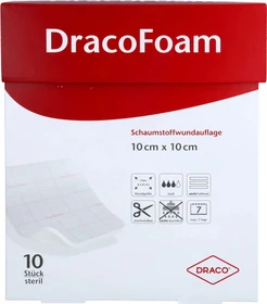 Dr. Ausbüttel DracoFoam Schaumstoff Wundauflage, 10 x 10cm, 10 Stück
