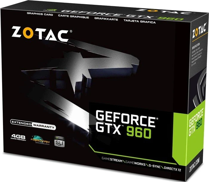 Zotac GeForce GTX 960, 4GB GDDR5, DVI, HDMI, 3x DP