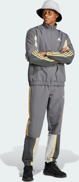 adidas Sportswear Colorblock 3-Streifen Trainingsanzug grey five (Herren)