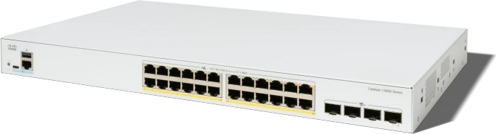 Cisco Catalyst 1300X Rackmount Gigabit Managed Switch, 24x RJ-45, 4x SFP28, 385W PoE+