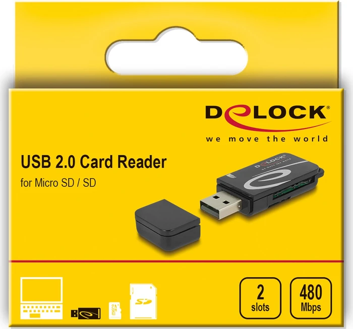 DeLOCK Mini USB 2.0 Card Reader, USB-A 2.0 [Stecker]