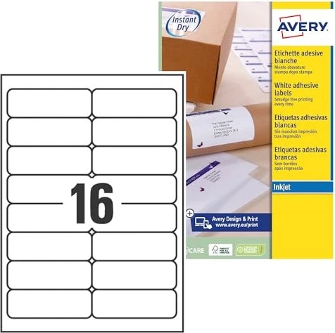 Avery-Zweckform Adressetiketten, 99.1x33.9mm, weiß, 25 Blatt (400 Etiketten)