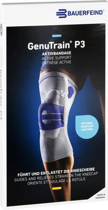 Bauerfeind GenuTrain Kniebandage P3 links titan, 1 Stück