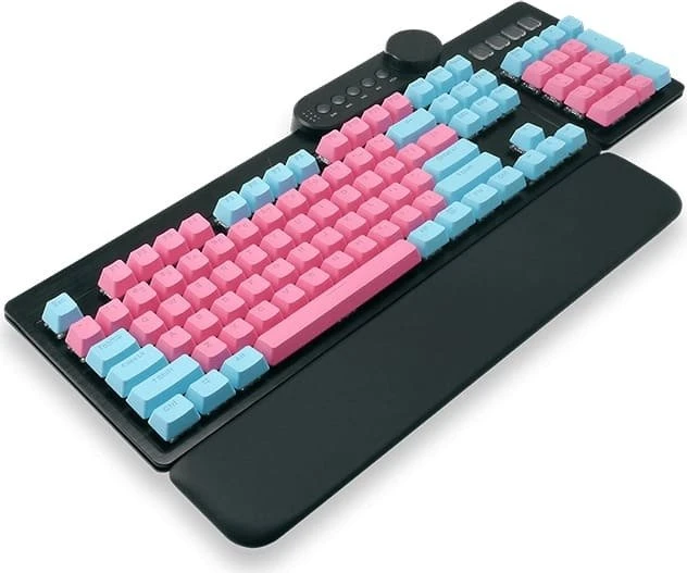 Mountain Mineral Keycap Set, Kunststoff (PBT) Double-Shot, blau/rosa, 113 Tasten (104+9), ANSI-US