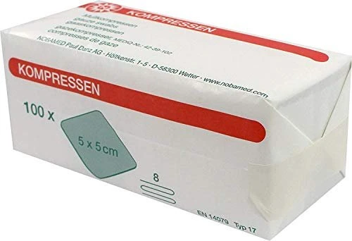 Nobamed Mullkompressen 8-fach, 5 x 5cm, 100 Stück