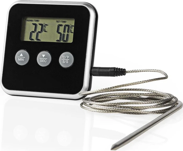 Nedis Fleisch-Thermometer schwarz digital