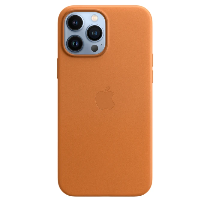 Apple Leder Case mit MagSafe für iPhone 13 Pro Max goldbraun