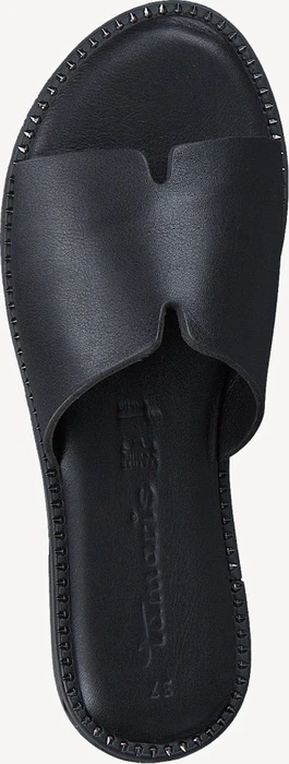 Tamaris Lederpantolette schwarz (Damen)