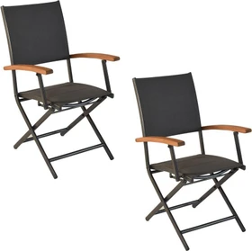 Merxx Paxos Klappsessel grau/braun, 2 Stück
