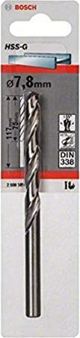 Bosch Professional HSS-G Spiralbohrer, 7.8x75x117mm, 1 Stück
