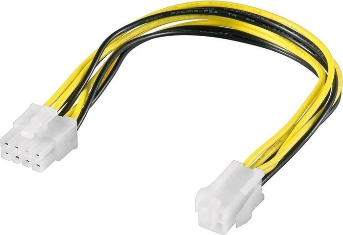goobay 8-Pin ATX12V/EPS Stecker auf 4-Pin ATX/P4 Buchse, Adapterkabel, 20cm