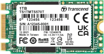 Transcend Industrial MTS570T-I SSD 1TB, M.2 2242 / B-M-Key / SATA 6Gb/s
