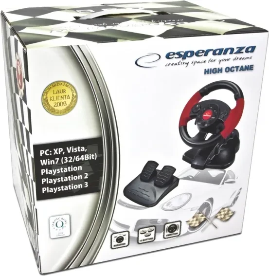 Esperanza High Octane Lenkrad inkl. Pedale (PS3/PS2/PC)