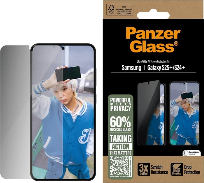 PanzerGlass Privacy Screen Protector Ultra-Wide Fit für Samsung Galaxy S25+