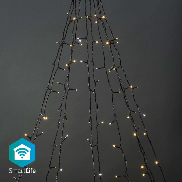 Nedis WIFILXT02W200 Smart Life Dekorative Lichterbaum LED 200x warmweiß-tageslichtweiß