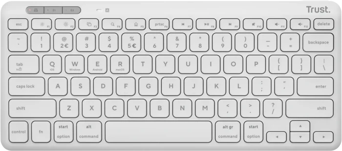 Trust Lyra Compact Wireless Keyboard, weiß, USB/Bluetooth, IT