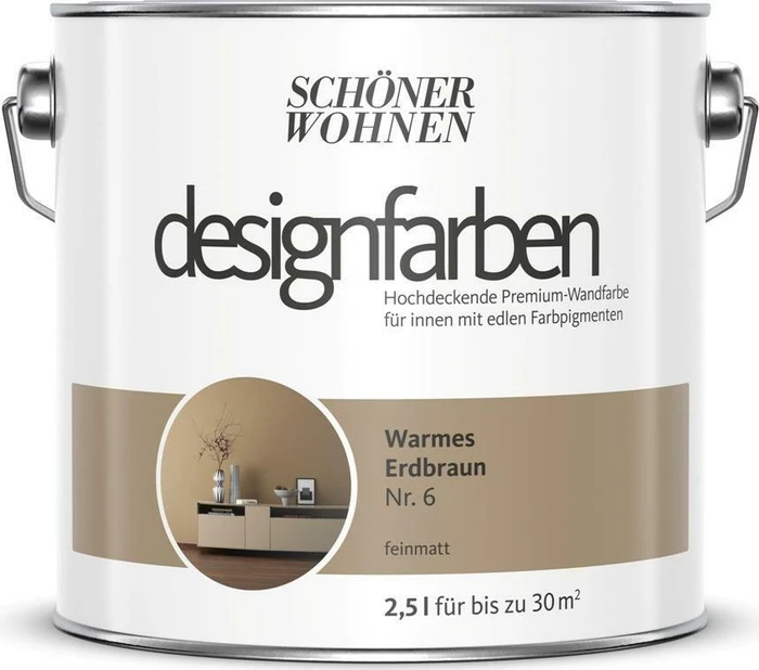 Schöner Wohnen Designfarben innen warmes erdbraunmatt, 2.5l