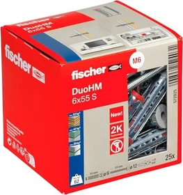 fischer DuoHM 6x55 S PH TX K Schrauben/Dübel-Sortiment, 25 Stück