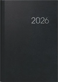 Brunnen Buchkalender Mod. 796 2026 Kalender 2026, A5, Kunststoff-Cover, schwarz, 64 Blatt