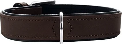 Hunter Softie Hundehalsband, Kunstleder, samtig, pflegeleicht, 55 M-L, braun