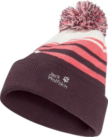 Jack Wolfskin Stripy Pompom Beanie amaranth (Junior)