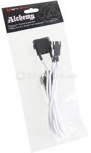 BitFenix Molex auf 3-Pin Adapter, sleeved, 20cm, weiß/schwarz