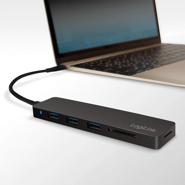 LogiLink USB-Hub, Dual-Slot-Cardreader, USB-C 3.0 [Stecker]