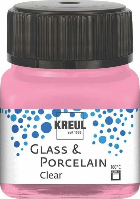 Kreul Glass & Porcelain Clear Malfarbe, rosa, 20ml
