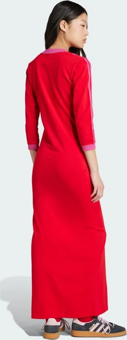 adidas Adicolor Classics 3-Streifen Maxi Kleid better scarlet/semi lucid fuchsia (Damen)