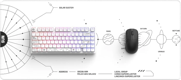 Dark Project ALU81A Terra Nova Wireless Gaming Keyboard, weiß, LEDs RGB, g3ms Moonstone, USB/Bluetooth, DE