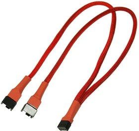 Nanoxia 4-Pin auf 2x 4-Pin Verteiler, sleeved, 30cm, rot (NX34A30R)