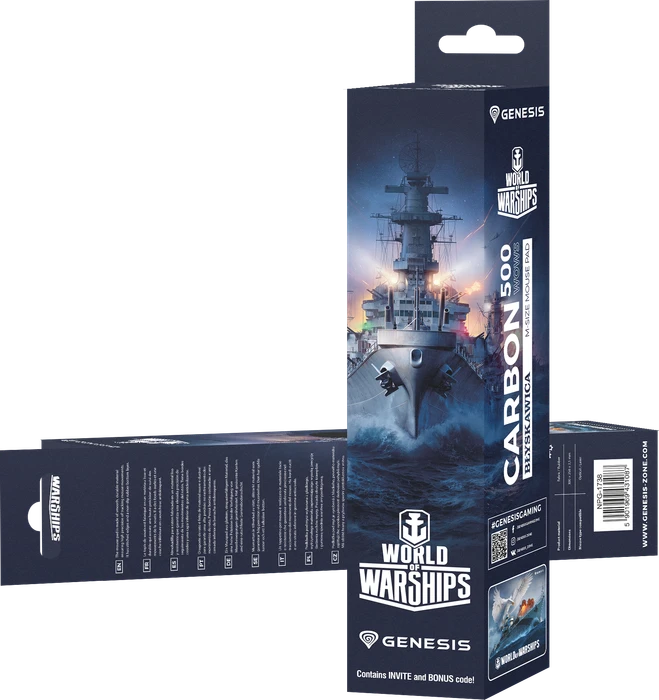 Genesis Carbon 500 M WOWS Blyskawica - Official World of Warships Mousepad, 300x250mm