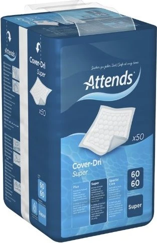 Attends Cover-Dri Super Bettschutzeinlage, 60x60cm, 50 Stück